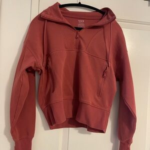 Old Navy Women's Half-Zip Hooded Pullover - Rose